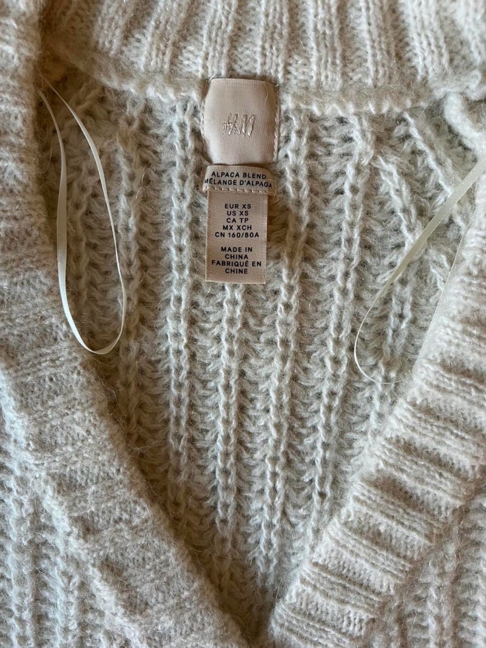 H&M Cream Alpaca Blend Button-Front Cardigan size XS - Picture 6 of 8